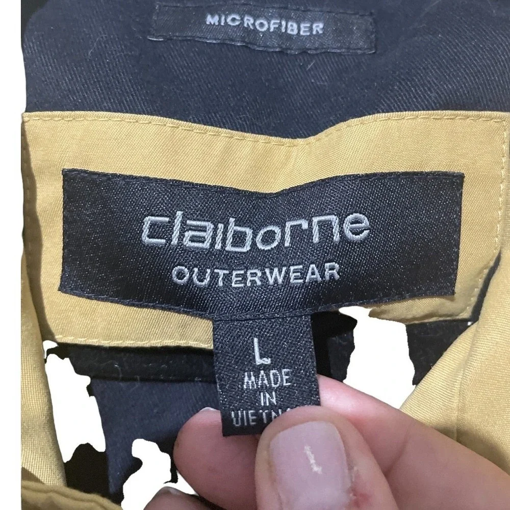 Claiborne Microfiber Harrington Jacket Mustard Yellow Zip Up Womens Large L‎